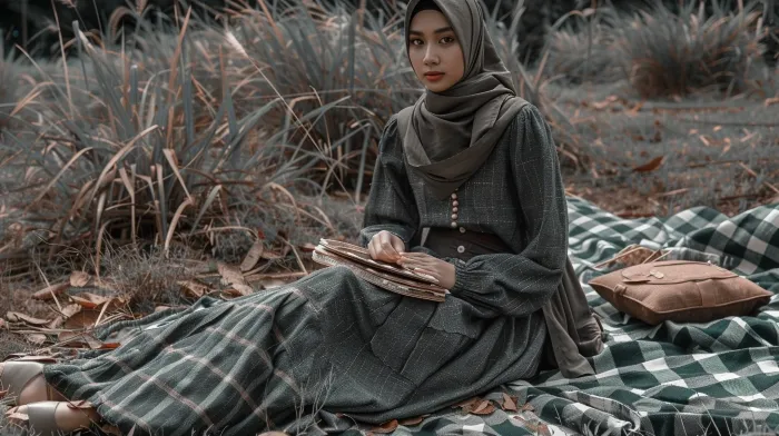 10 Ide Outfit Piknik ke Taman untuk Hijaber, Nyaman Buat Refreshing 16