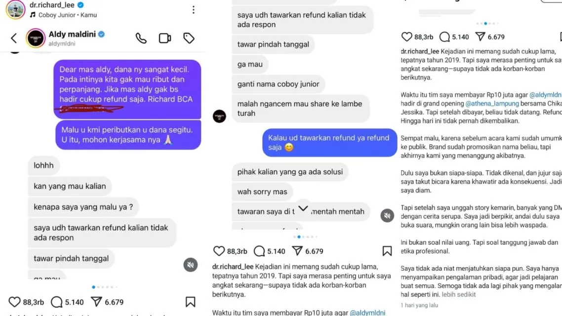 Viral di X! Diduga Menipu Fans, 5 Korban Aldy Maldini Eks-Coboy Junior yang Berani Bersuara serta Permintaan Maaf Si Artis 10 Aldy Maldini diduga menipu Dr Richard Lee