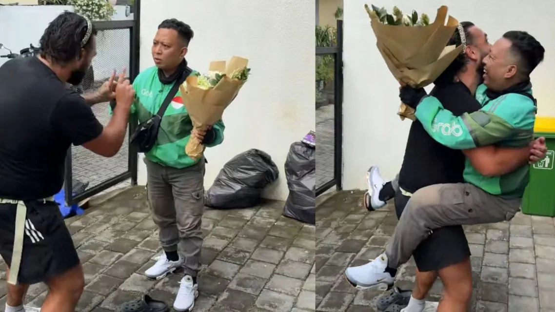 Ojol Core! 8 Aksi Unexpected Driver Ojek Online Selain ojek core-dapat banyak hadiah dari bule