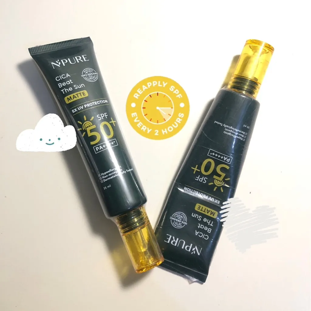 5 Rekomendasi Sunscreen Untuk Kulit Berminyak, Bukan Cuma Melindungi Dari UV Tapi Juga Menutrisi Kulit! 8 n'pure cica beat the sun matte