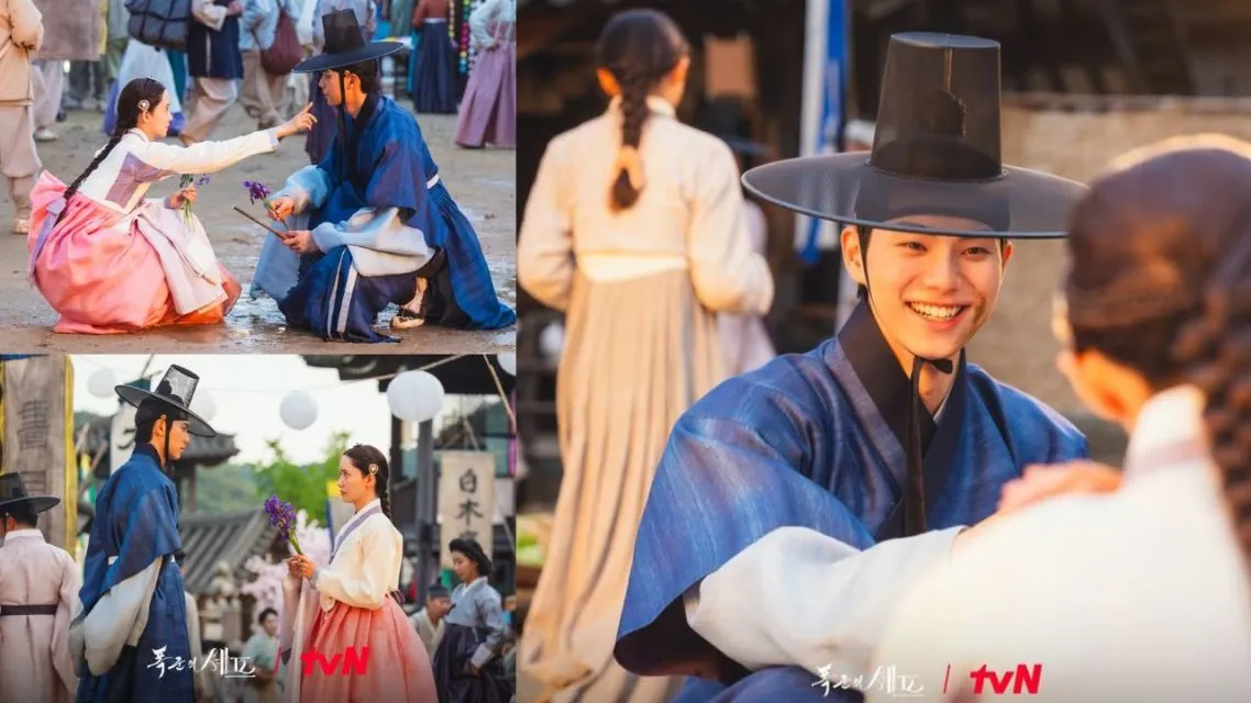 23 Momen Romantis Yoona dan Chaemin di Bon Appetit, Your Majesty Penuh Chemistry 39 momen romantis saat mengambil bunga iris