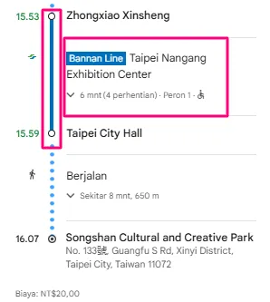 Tutorial naik MRT Taiwan dengan Bantuan Google Maps 29