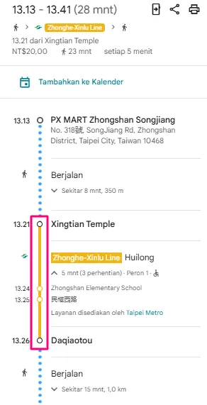 Tutorial naik MRT Taiwan dengan Bantuan Google Maps 24