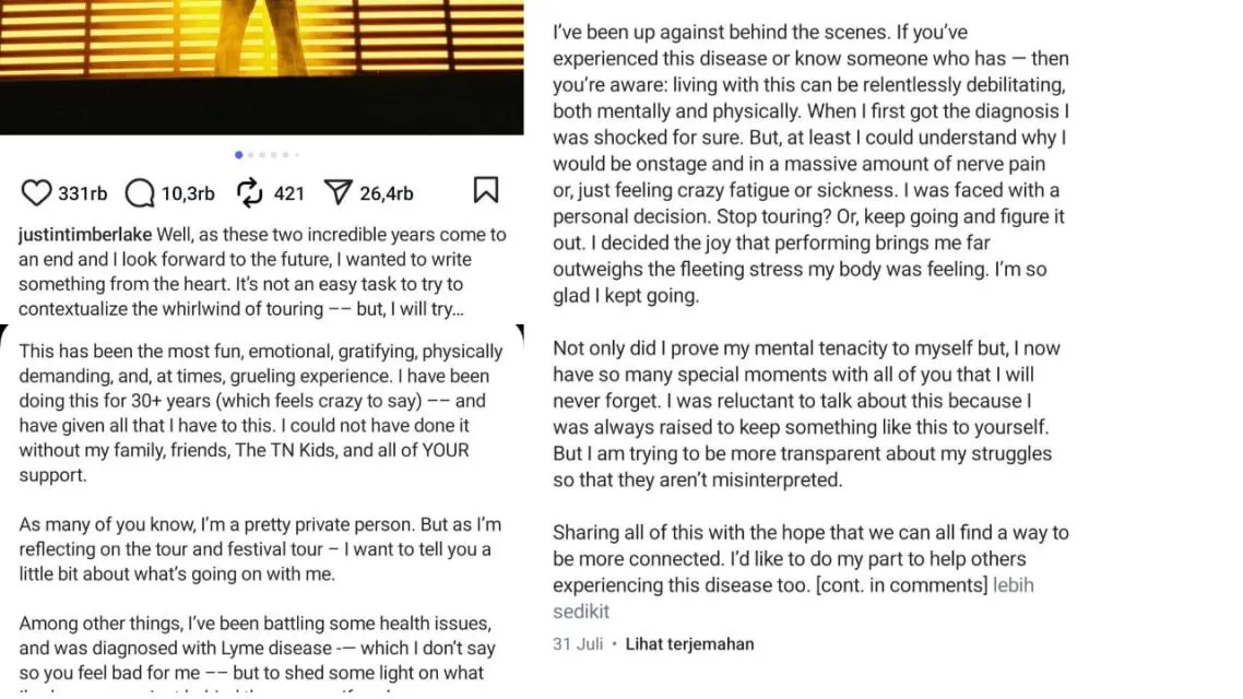 5 Fakta Mengejutkan Seputar Lyme Disease Bella Hadid yang Wajib Diketahui Sebagai Bentuk Awareness 10 lyme disease-Justin