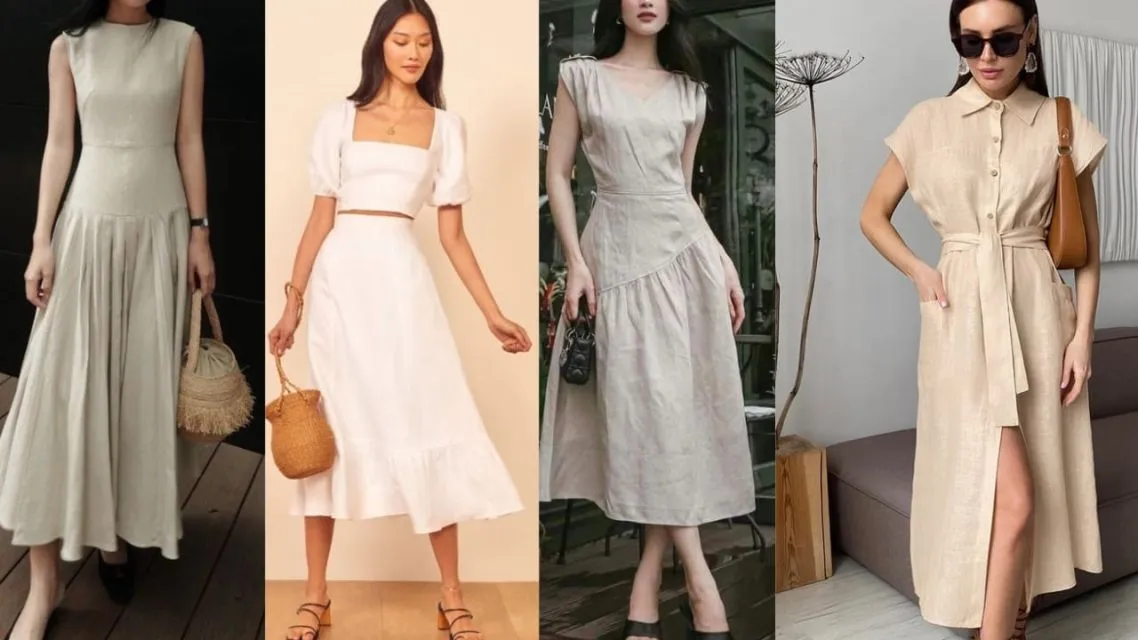 11 Inspirasi Christmas Outfit 2025: Gaya Natal Elegan yang Nggak Harus Merah dan Hijau! 19 Linen dress putih untuk Christmas outfit tropis 2025.