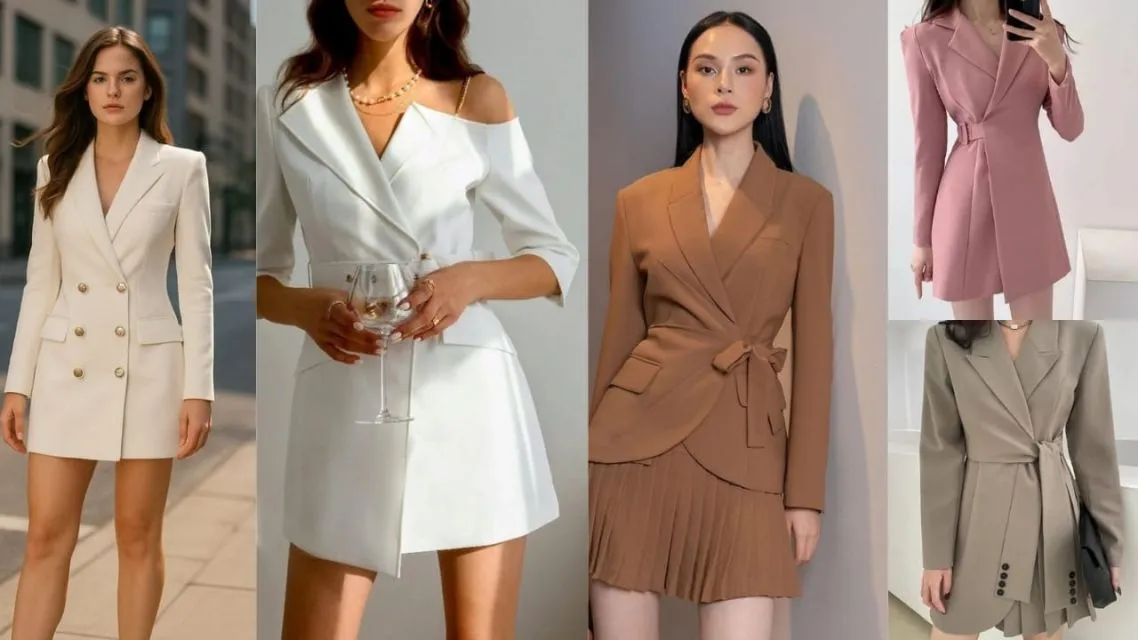 11 Inspirasi Christmas Outfit 2025: Gaya Natal Elegan yang Nggak Harus Merah dan Hijau! 20 Blazer dress Christmas outfit 2025.