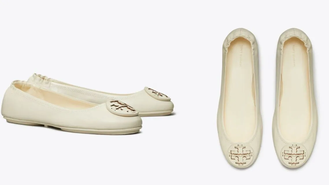 Sepatu Branded Wanita Terbaik 2025: 17 Rekomendasi Elegan & Timeless untuk Fashionista 25 Tory Burch Minnie Travel Ballet With Leather Logo