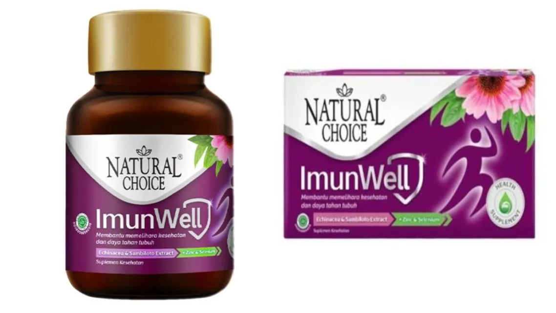 Super Ampuh!12 Pilihan Vitamin untuk Daya Tahan Tubuh di Musim Hujan 18 Natural Choice Imunwell (Echinacea + Zinc + Selenium)
