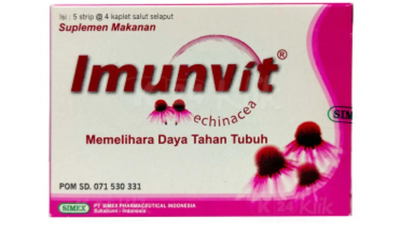 Super Ampuh!12 Pilihan Vitamin untuk Daya Tahan Tubuh di Musim Hujan 19 Imunvit Tablet (Echinacea + Vitamin C)