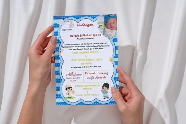 12 Contoh Undangan Aqiqah dan Cara Membuatnya 5 contoh undangan aqiqah anak laki