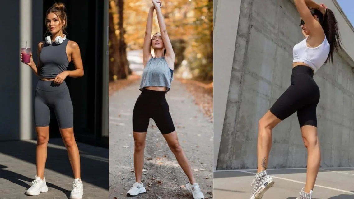 9 Rekomendasi Outfit Gym Wanita yang Nyaman, Stylish, dan Bikin Makin Percaya Diri 18 Outfit Gym Wanita Biker Shorts