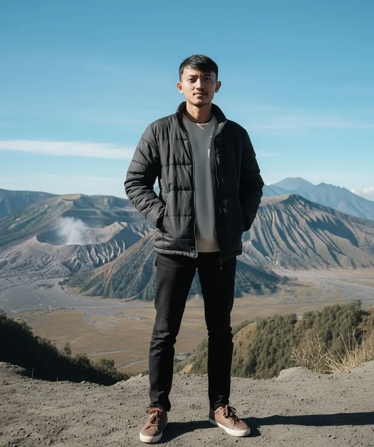outfit ke bromo cowok jaket kulit