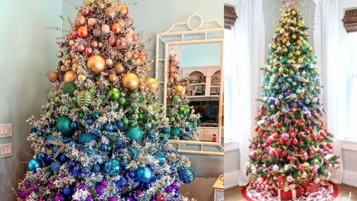 9 Ide Hiasan Pohon Natal Kreatif untuk Natalmu Lebih Berwarna 10 Hiasan Pohon Natal Gradasi Warna (Color Gradient Tree)