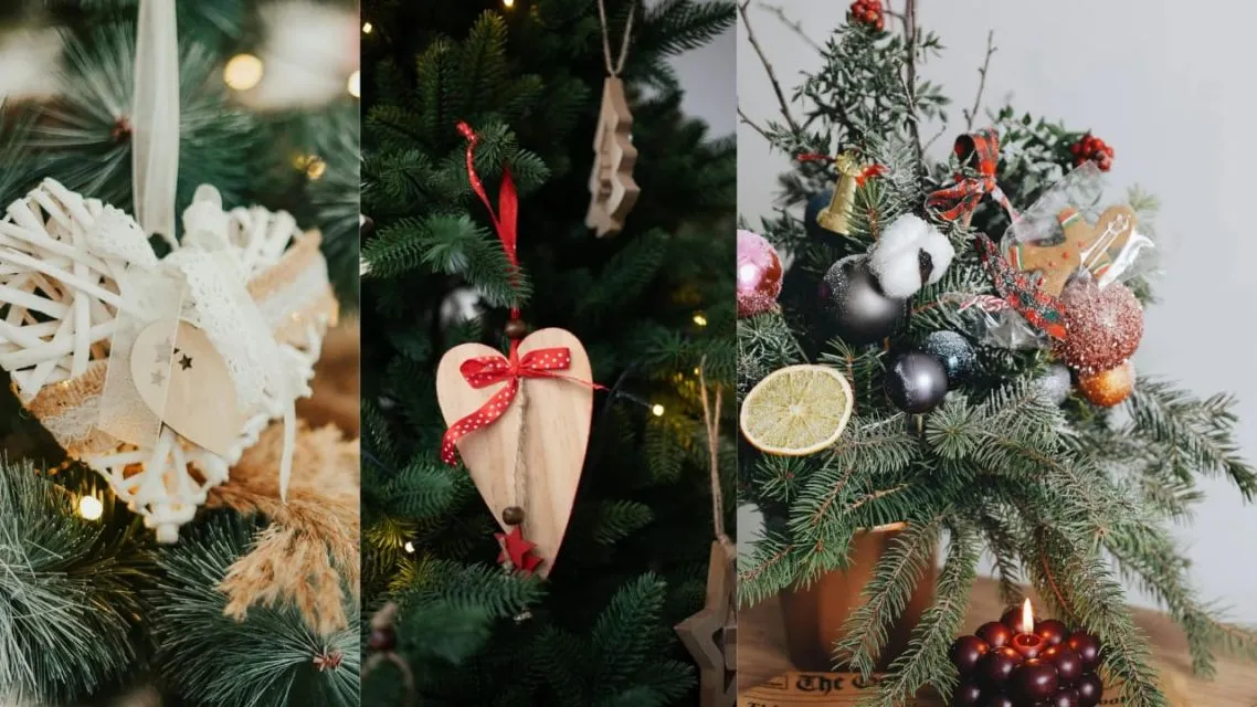 9 Ide Hiasan Pohon Natal Kreatif untuk Natalmu Lebih Berwarna 12 Hiasan Pohon Natal Campuran Tekstur (Mix Texture Tree)