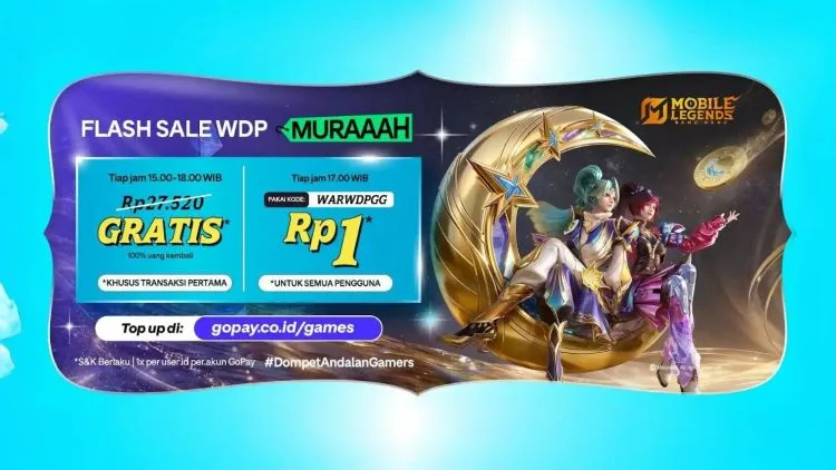 WAR WDP Gratis & Rp1 MLBB di GoPay Games: Top Up Diamond Berhadiah Selama Ramadan