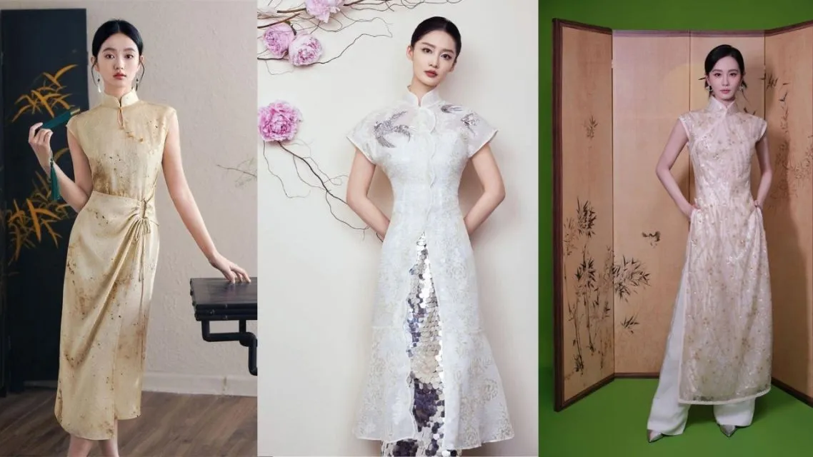 12 Inspirasi Cheongsam Modern Nggak Harus Merah Klasik, Tetap Meriah dan Bermakna 16 Cheongsam Asimetris Modern Cut