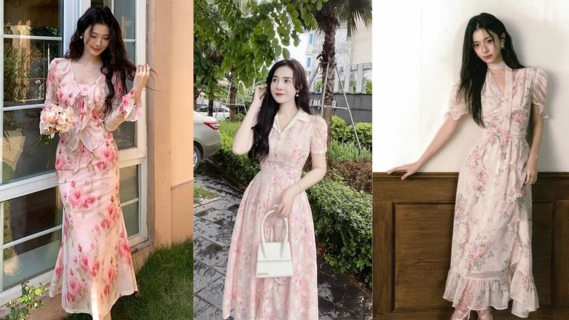 Dress Floral Soft Pink