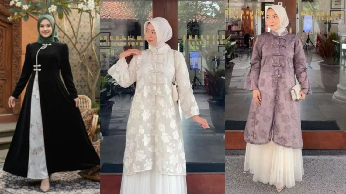 8 Tren Gamis Dewasa untuk Lebaran 2026 yang Viral di TikTok, Elegan dan Bikin Penampilan Stunning 14 Gamis Cheongsam Modest Style