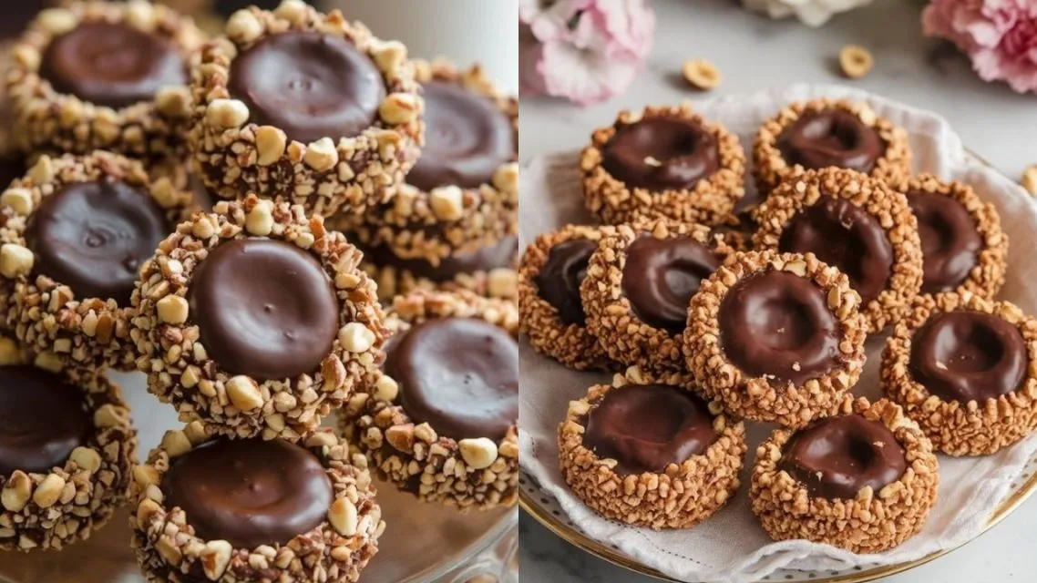 Chocolate Hazelnut Thumbprint Cookies