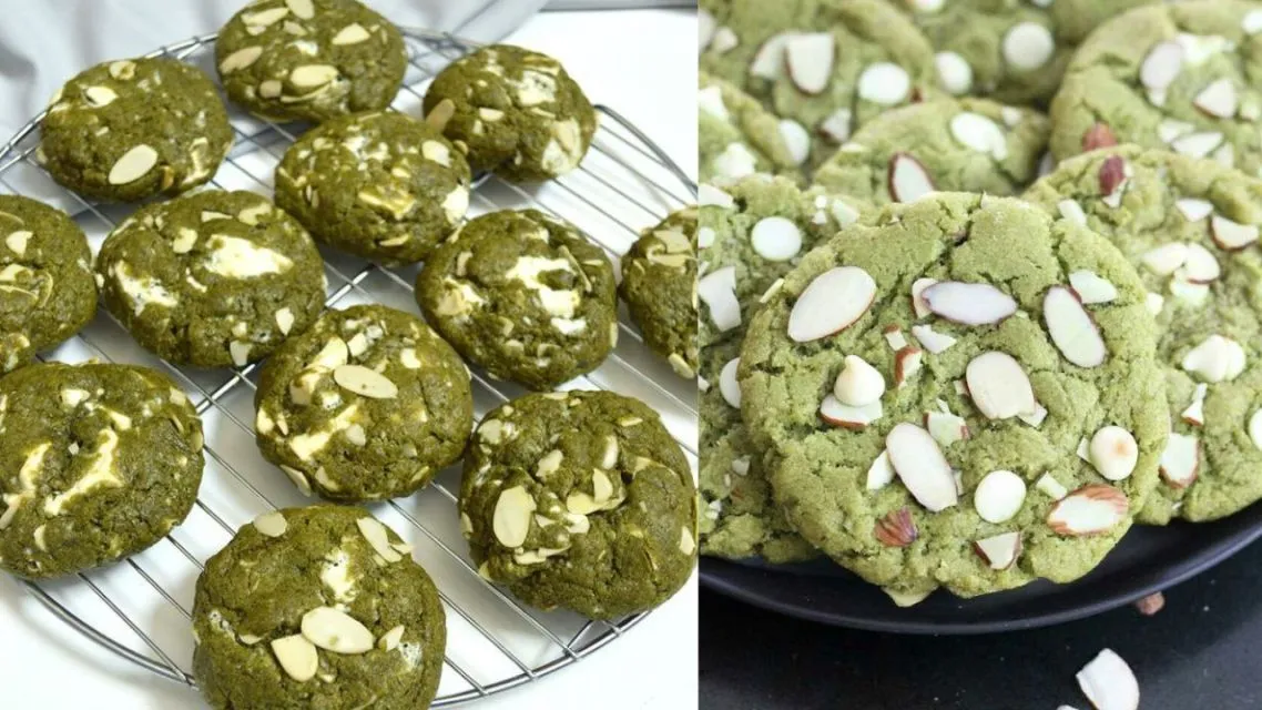 Matcha Almond Cookies