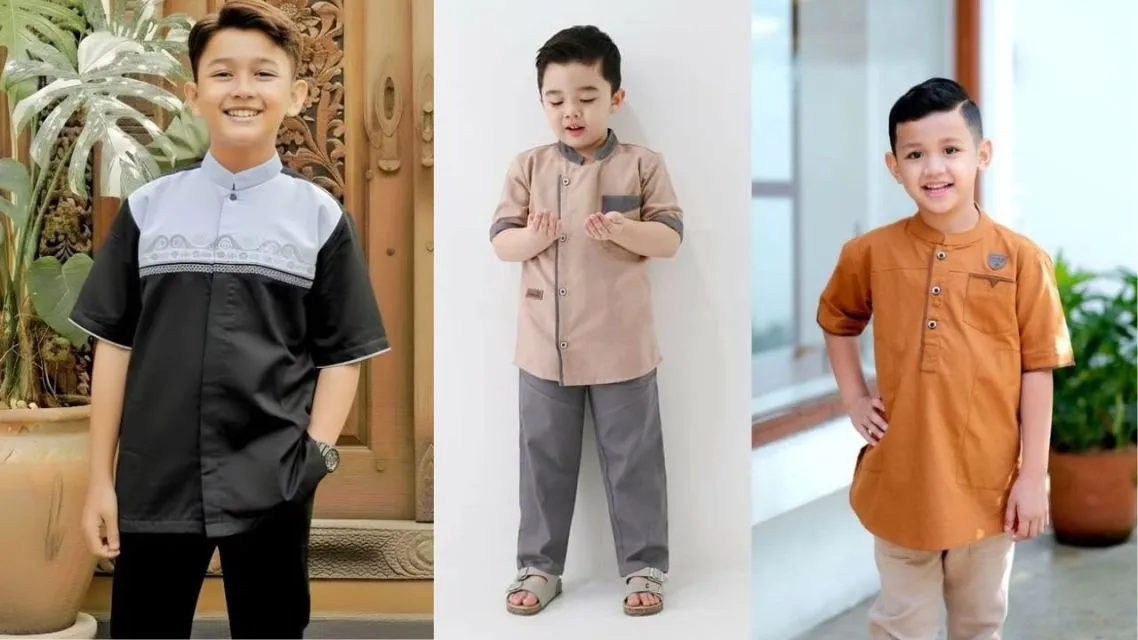 10 Baju Lebaran Anak Laki-Laki Stylish, Bikin Si Kecil Ganteng Maksimal 12 Baju Lebaran Anak Laki-Laki Baju Koko Modern dengan Cutting Minimalis
