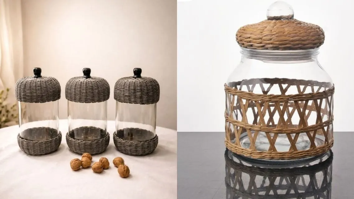 12 Toples Lebaran Kekinian 2026 yang Elegan, Estetik, dan Bikin Suguhan Hari Raya Makin Cantik 19 Toples Lebaran Kaca dengan Ornamen Rotan