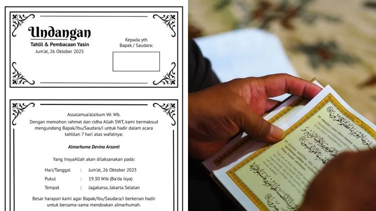 6 Contoh Undangan Tahlilan 7 Hari, 40 Hari, hingga 1000 Hari