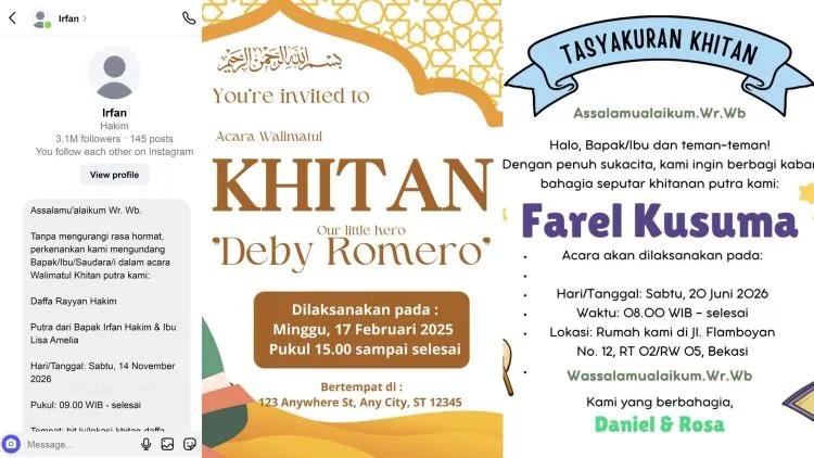 6 Contoh Undangan Khitanan Anak Singkat yang Menarik