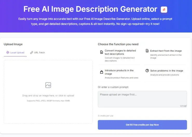 ai image description generator