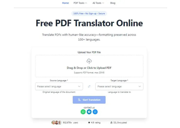 ai pdf translator online
