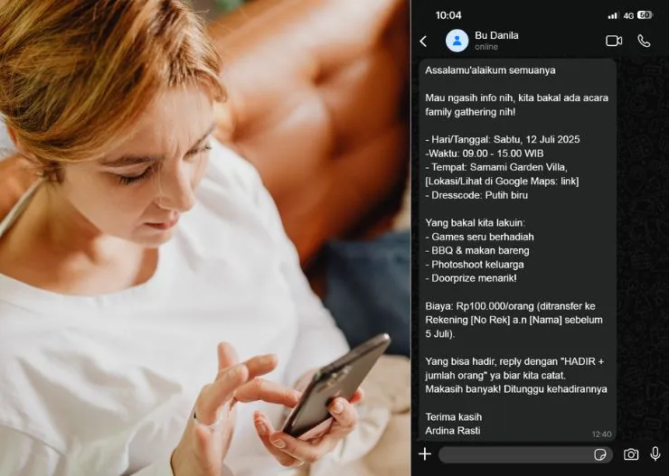 contoh undangan family gathering via wa