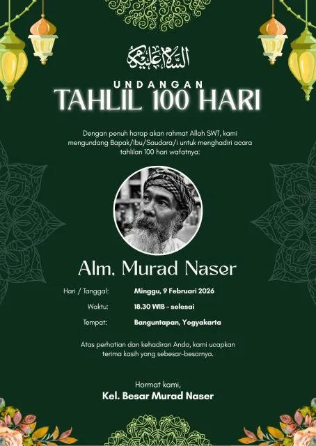 contoh undangan tahlil 100 hari