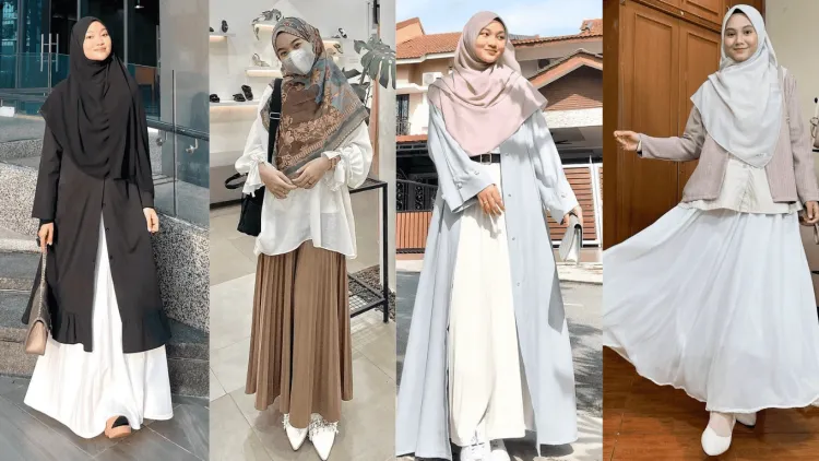 10 Style Hijab Syar’i dengan Rok yang Kece Abis, Auto Stylish Tapi Tetap Sopan!