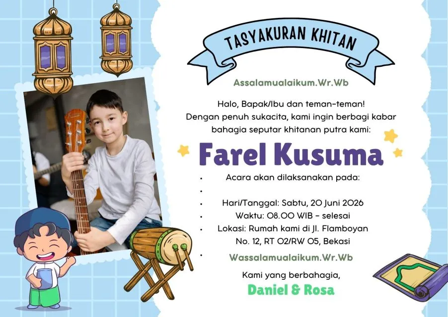 undangan khitanan anak simple