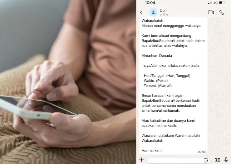 undangan tahlilan via wa