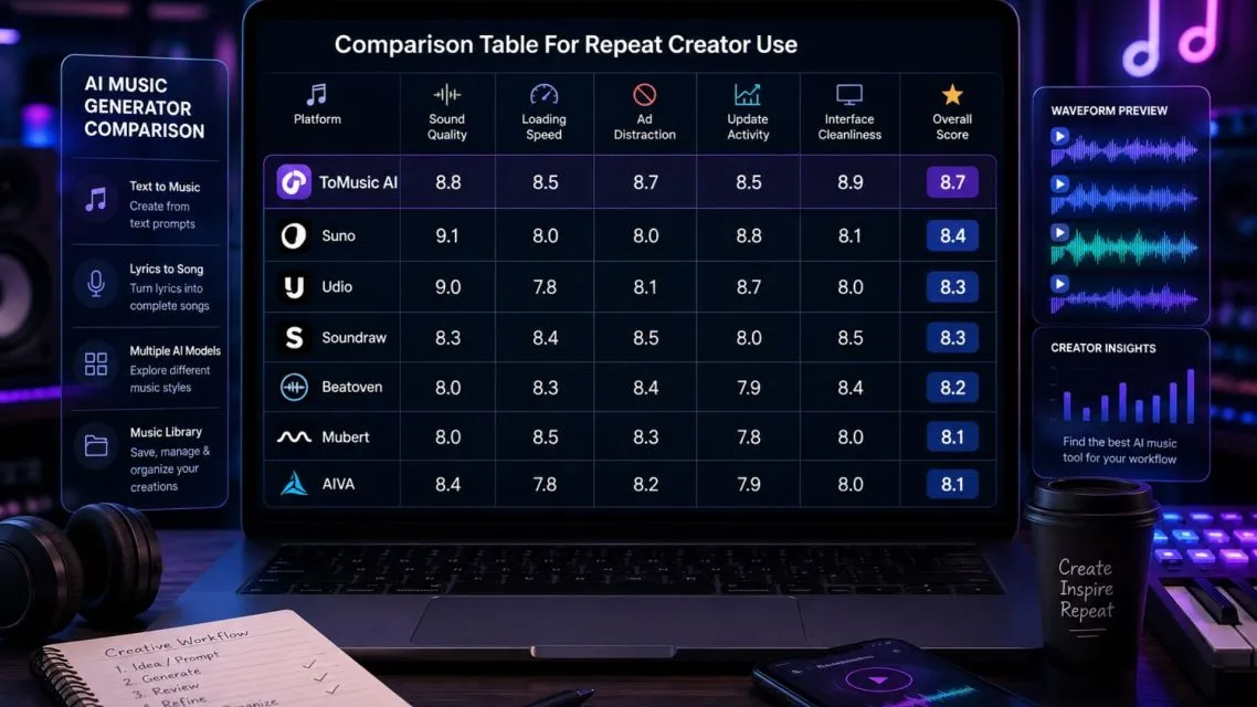 Why Repeat Creators Need Balanced AI Music Tools 14 Comparison Table For Repeat Creator Use