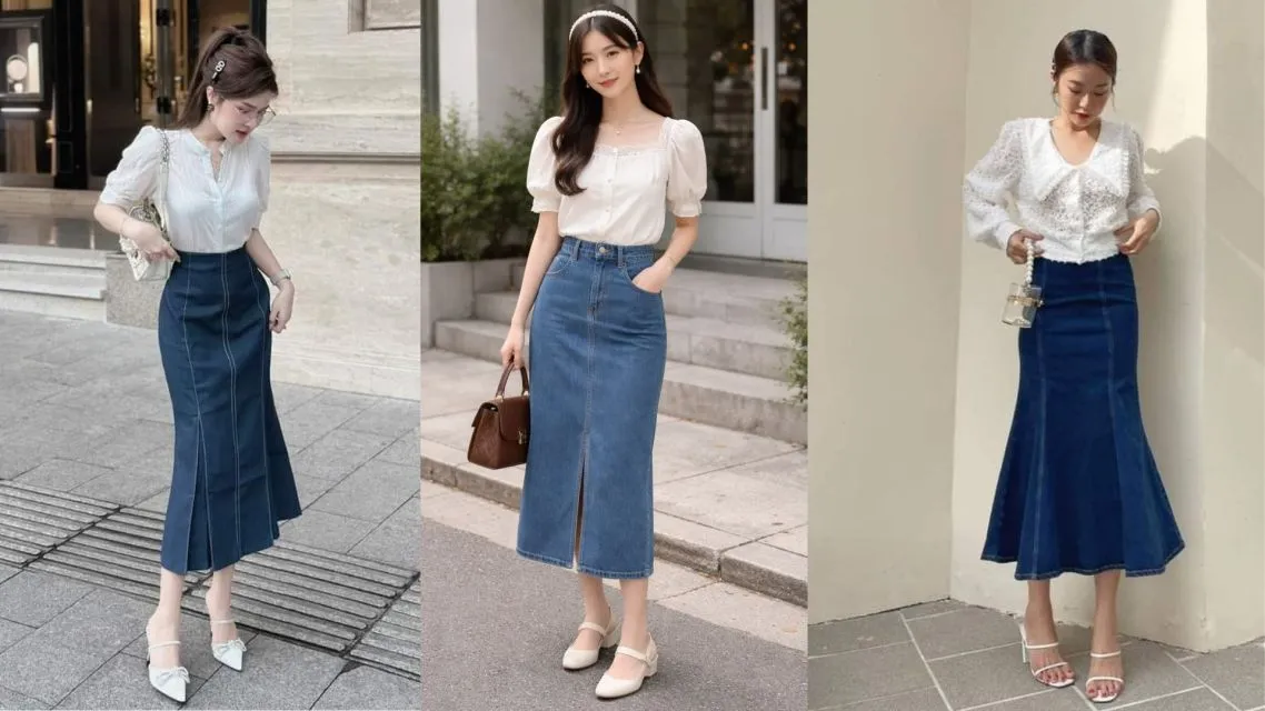 12 Inspirasi OOTD Rok Jeans yang Stylish dan Kekinian untuk Semua Bentuk Tubuh 14 OOTD rok jeans (2)