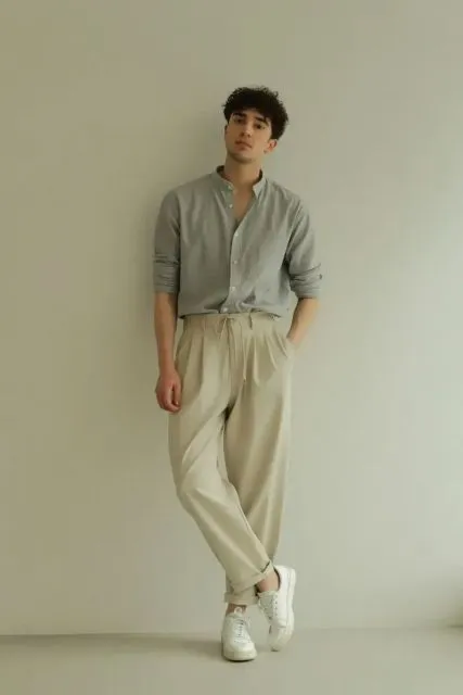 kemeja linen dan loose pants