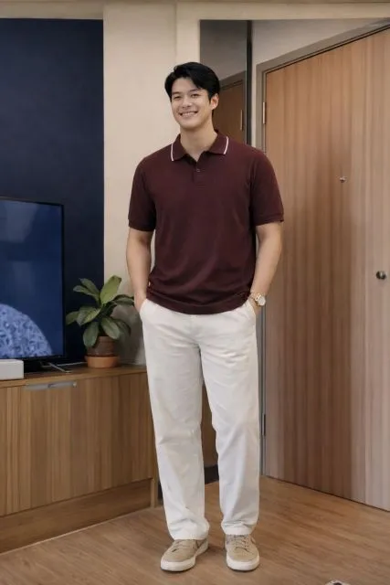 polo shirt dan chino pants