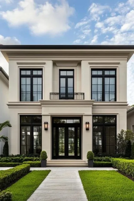 warm white house exterior