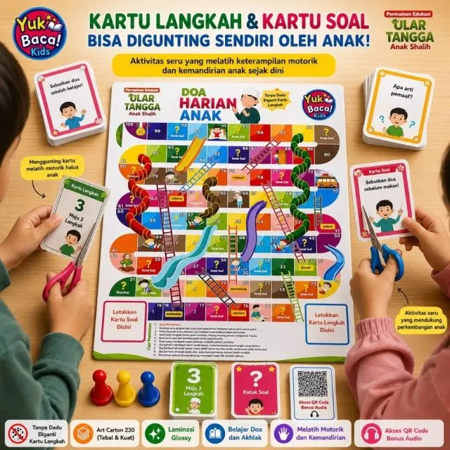 9 Rekomendasi Mainan Edukasi Anak 7 Tahun untuk Melatih Kreativitas dan Logika 12 hipwee-Mainan edukasi anak 7 tahun board game ular tangga