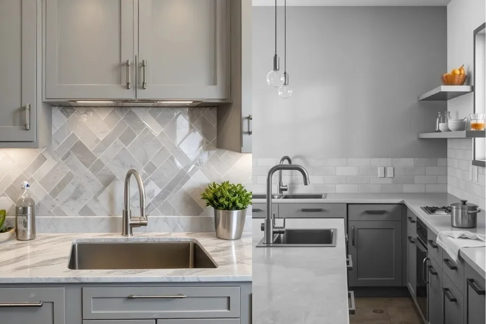 11 Inspirasi Warna Keramik Dinding Dapur yang Bagus dan Stylish agar Dapur Makin Estetik 19 hipwee-Soft Grey, Pilihan Aman untuk Dapur Modern