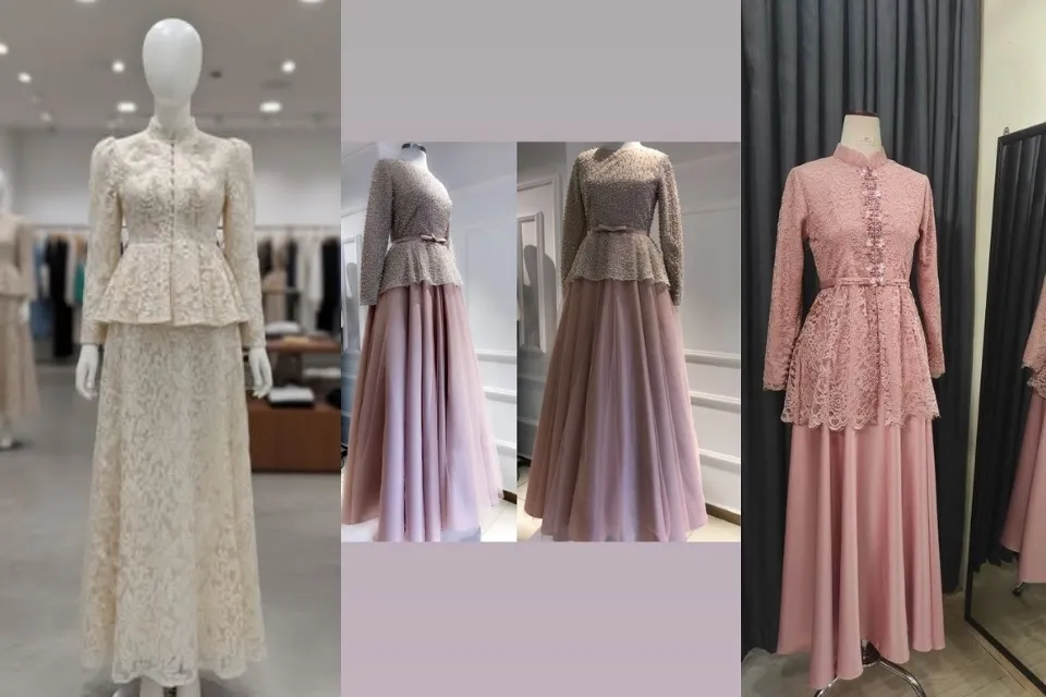 9 Inspirasi Baju Akad Nikah Simple Elegan yang Sakral, Nyaman, dan Nggak Harus Heboh 14 baju akad nikah modern kebaya peplum soft lace