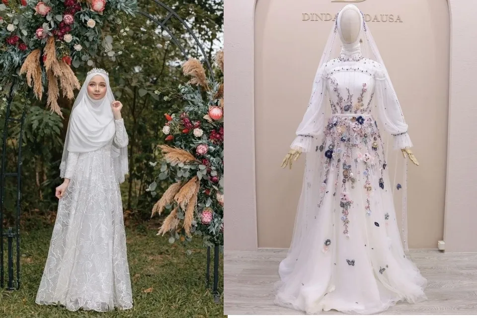 9 Inspirasi Baju Akad Nikah Simple Elegan yang Sakral, Nyaman, dan Nggak Harus Heboh 12 model baju akad nikah terbaru dress brokat a-line minimalis