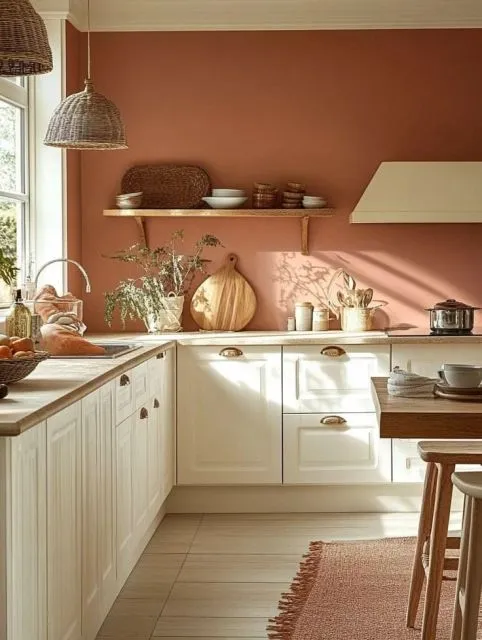 10 Warna Cat Dapur yang Bagus dan Memberi Kesan Nyaman 19 soft terracota kitchen