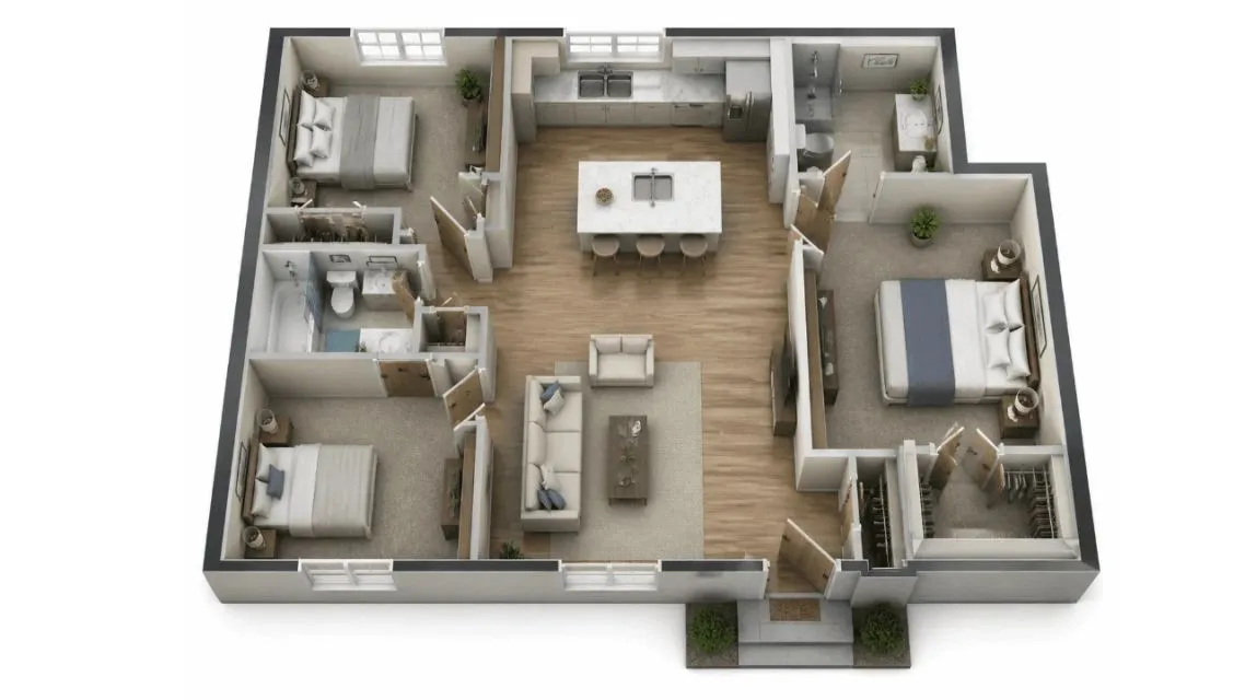 Designing Your First Room? Here Is How AI Floor Plan Makes It Way Less Stressful 10 Compact studio apartment floor plan.