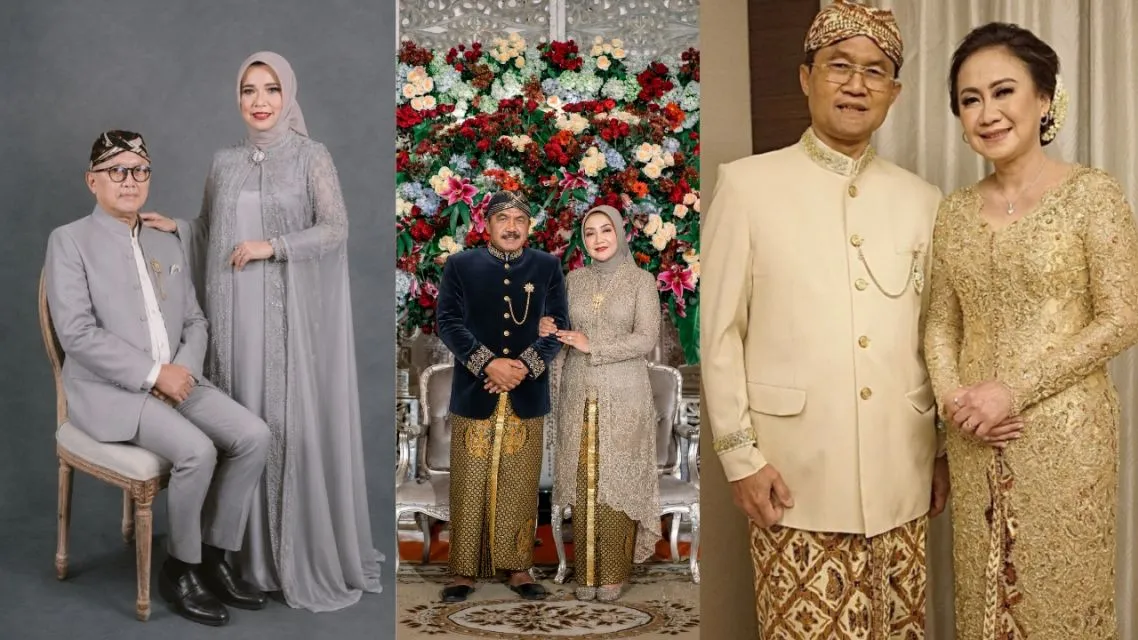 11 Model Baju Orang Tua Pengantin Modern yang Elegan, Serasi, dan Berkelas 24 Serasi tak harus sama