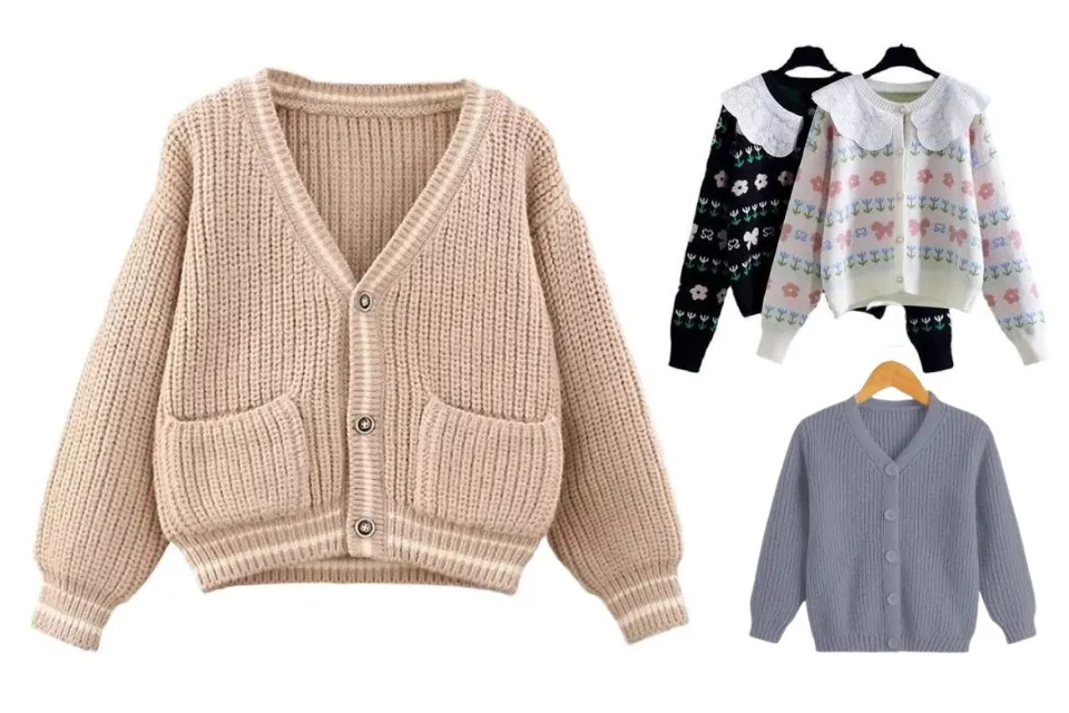 7 Jaket Anak Perempuan yang Keren, Murah, dan Lucu Buat Si Kecil Makin Stylish 11 hipwee-Kardigan Rajut Korean Style