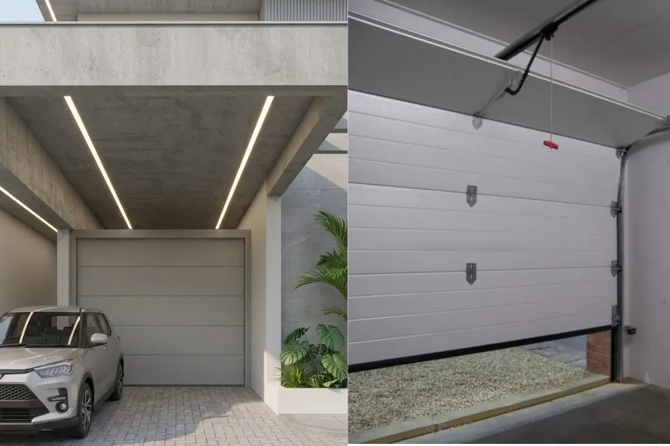 Inspirasi Model Pintu Garasi Terbaru yang Bagus, Awet dan Mudah Dirawat 11 hipwee-Pintu Sectional Overhead