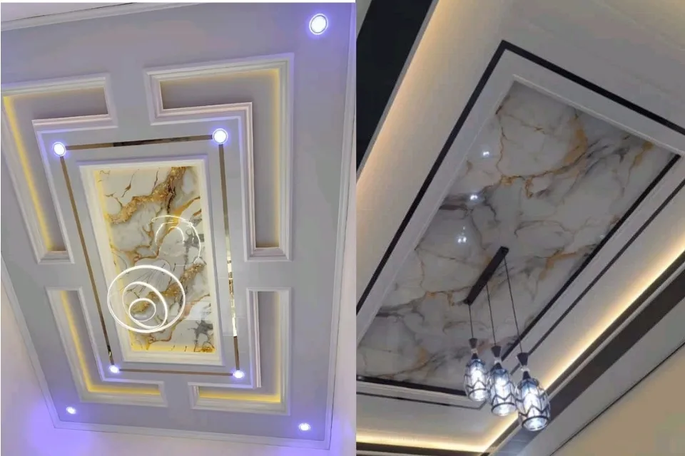6 Model Plafon PVC Ruang Tamu yang Paling Awet, Murah dan Kekinian, Bikin Rumah Makin Kece! 9 hipwee-Plafon PVC Motif Marble